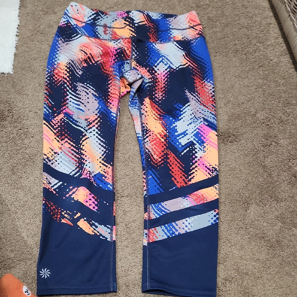 Athleta  Leggings in Vibrant Blue and Orange